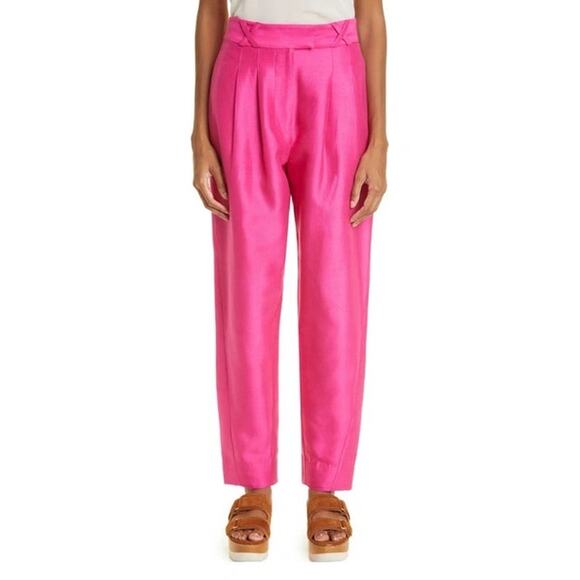 Alemais BLAIRE COTTON & SILK PANTS IN FUCHSIA size 4 / small - Picture 13 of 14